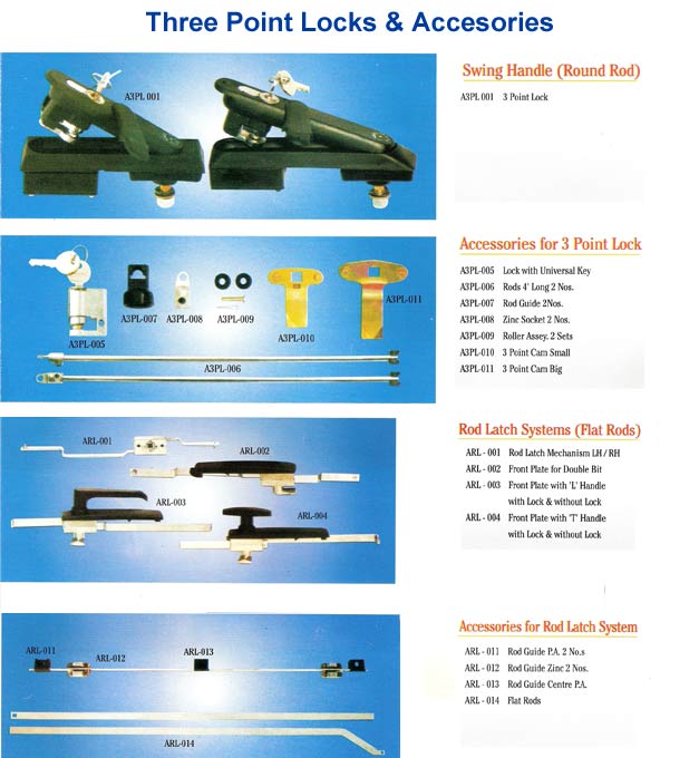 Three Point Locks and Accessories